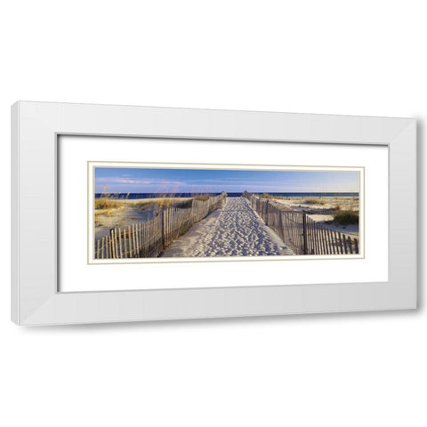 Sand Trail White Modern Wood Framed Art Print with Double Matting by Anonymous