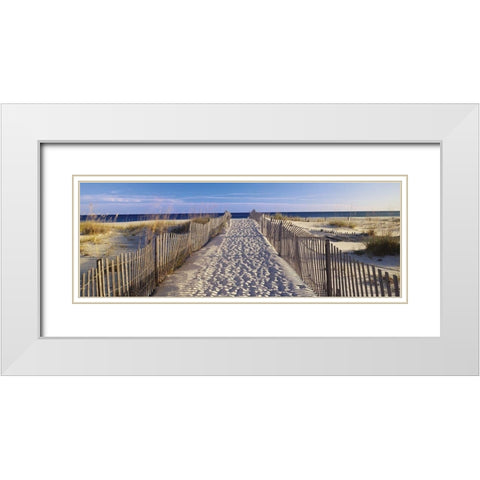 Sand Trail White Modern Wood Framed Art Print with Double Matting by Anonymous