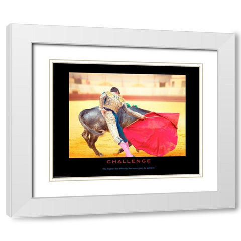 Challenge White Modern Wood Framed Art Print with Double Matting by Anonymous