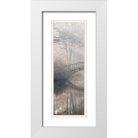 Bridge in the Mist I White Modern Wood Framed Art Print with Double Matting by Anonymous