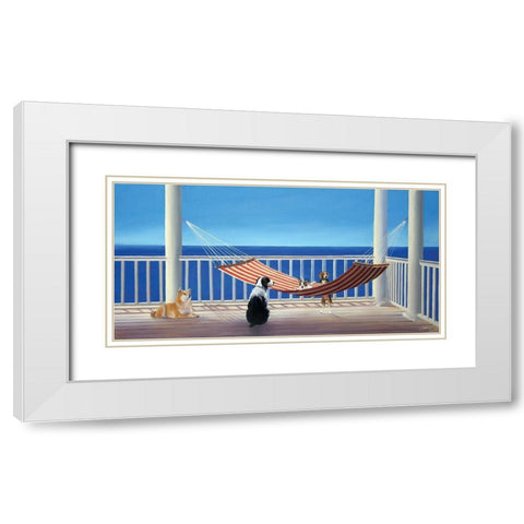 Porch Hammock Tails White Modern Wood Framed Art Print with Double Matting by Saxe, Carol
