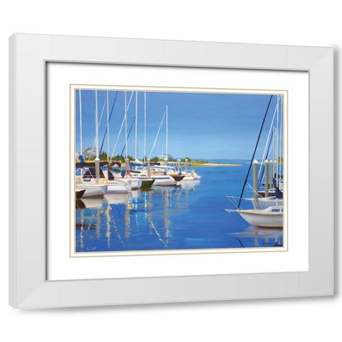 Marina Mill Creek White Modern Wood Framed Art Print with Double Matting by Saxe, Carol