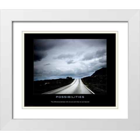 Possibilities White Modern Wood Framed Art Print with Double Matting by Anonymous