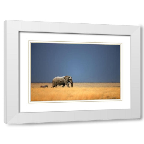 Follow the Leader, Color White Modern Wood Framed Art Print with Double Matting by Gerhardus