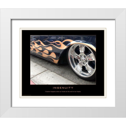 Ingenuity White Modern Wood Framed Art Print with Double Matting by Anonymous