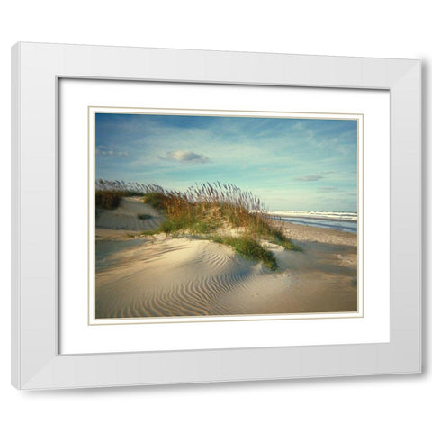 Sand Dunes White Modern Wood Framed Art Print with Double Matting by Anonymous