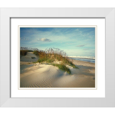 Sand Dunes White Modern Wood Framed Art Print with Double Matting by Anonymous