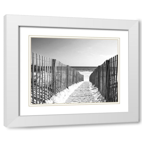 Coastal Path White Modern Wood Framed Art Print with Double Matting by Anonymous