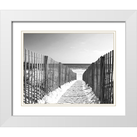 Coastal Path White Modern Wood Framed Art Print with Double Matting by Anonymous