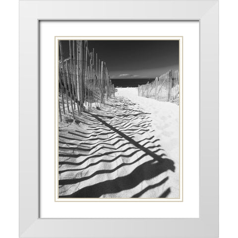 Shadowed Pathway White Modern Wood Framed Art Print with Double Matting by Anonymous