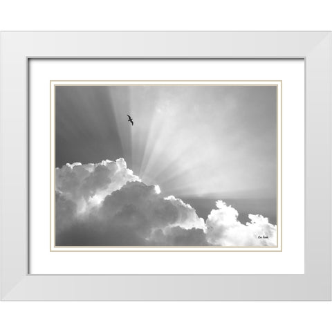 Heavenly White Modern Wood Framed Art Print with Double Matting by Turek, Eve