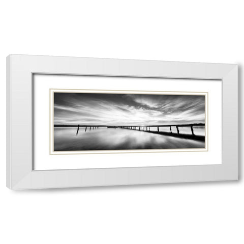 Sunset at Long Pier White Modern Wood Framed Art Print with Double Matting by Ivanova, Z.