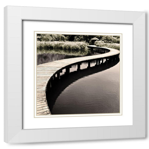 Water Walkway White Modern Wood Framed Art Print with Double Matting by Chan, Eric