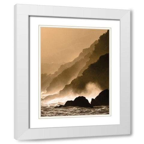 Dramatic Seascape White Modern Wood Framed Art Print with Double Matting by Anonymous