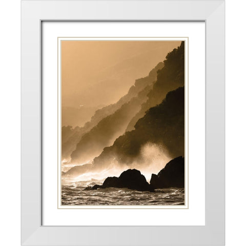 Dramatic Seascape White Modern Wood Framed Art Print with Double Matting by Anonymous