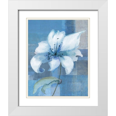 Lily Abstract White Modern Wood Framed Art Print with Double Matting by Anonymous
