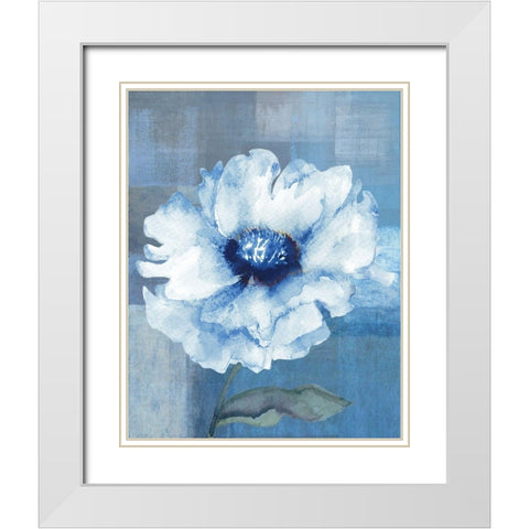Spring Flower Abstract White Modern Wood Framed Art Print with Double Matting by Anonymous