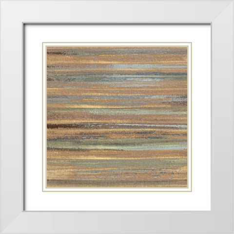Ochre and Grey Abstract Il White Modern Wood Framed Art Print with Double Matting by Inuit