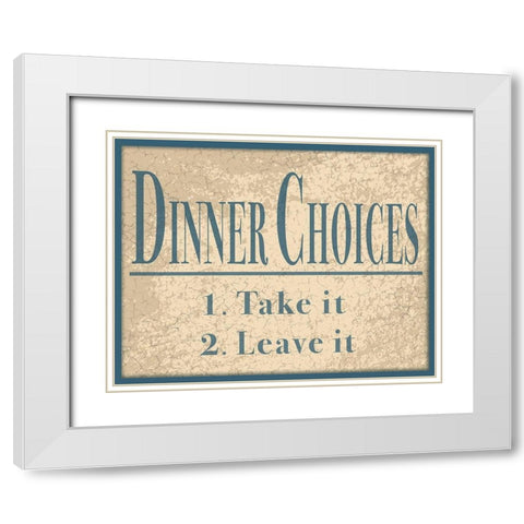 Dinner Choices White Modern Wood Framed Art Print with Double Matting by Anonymous