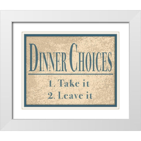 Dinner Choices White Modern Wood Framed Art Print with Double Matting by Anonymous