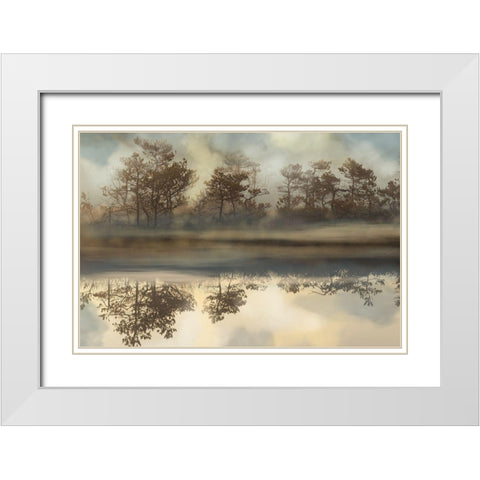 Foggy Morning River White Modern Wood Framed Art Print with Double Matting by Bereczki, Barna