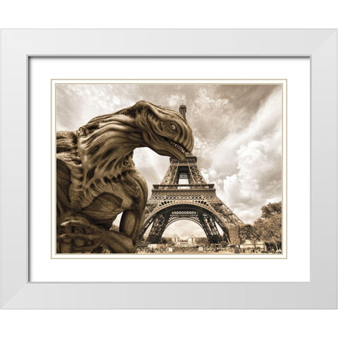 An Alien in Paris White Modern Wood Framed Art Print with Double Matting by Bucklin