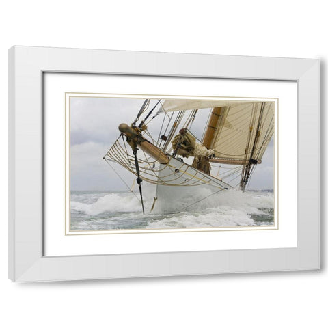 Breaking the Waves White Modern Wood Framed Art Print with Double Matting by Anonymous