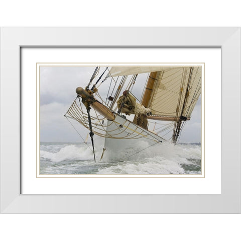 Breaking the Waves White Modern Wood Framed Art Print with Double Matting by Anonymous