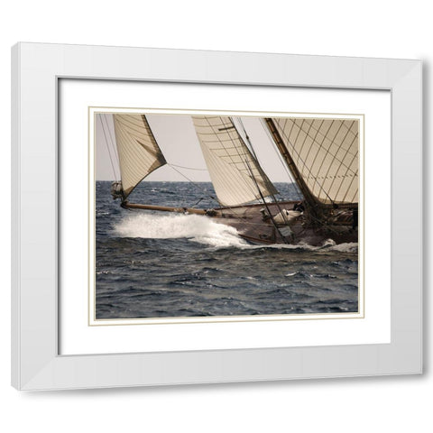 Running with the Wind White Modern Wood Framed Art Print with Double Matting by Anonymous
