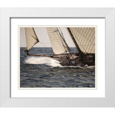 Running with the Wind White Modern Wood Framed Art Print with Double Matting by Anonymous
