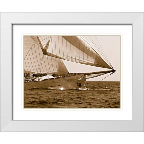 Starboard Track White Modern Wood Framed Art Print with Double Matting by Anonymous