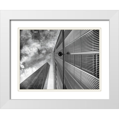 Perspective on Freedom Tower White Modern Wood Framed Art Print with Double Matting by Graciet, Stephane