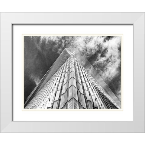 Urban Angle White Modern Wood Framed Art Print with Double Matting by Graciet, Stephane