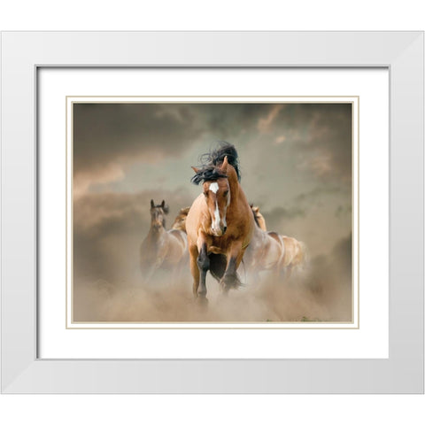 Against the Wind White Modern Wood Framed Art Print with Double Matting by Itina, Maria