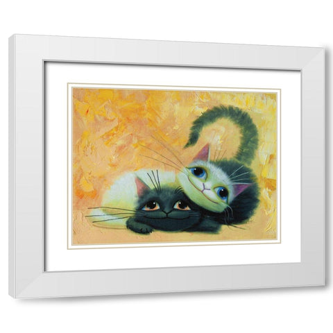 My BFF White Modern Wood Framed Art Print with Double Matting by Leov, K