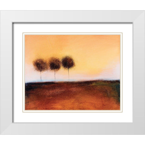 Three Trees White Modern Wood Framed Art Print with Double Matting by Giordano, V.