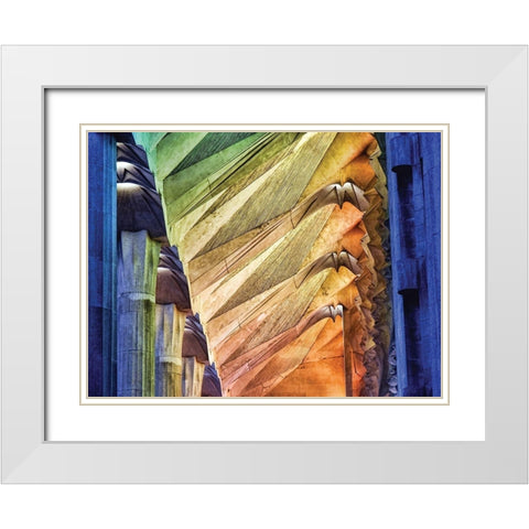 Colors of the Sagrada Familia White Modern Wood Framed Art Print with Double Matting by Pearlman, Steve