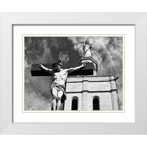 Cathedrale Notre-Dame des Doms dAvignon, France White Modern Wood Framed Art Print with Double Matting by Pearlman, Steve