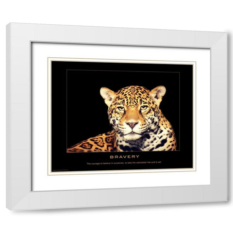 Bravery White Modern Wood Framed Art Print with Double Matting by Anonymous