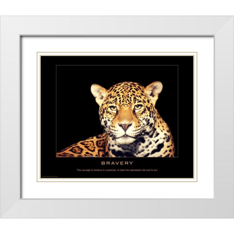 Bravery White Modern Wood Framed Art Print with Double Matting by Anonymous
