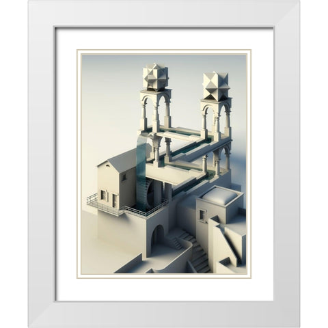 Illusion Of Reality White Modern Wood Framed Art Print with Double Matting by Anonymous