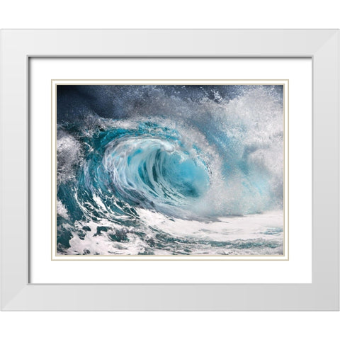 Thunder Wave White Modern Wood Framed Art Print with Double Matting by Anonymous