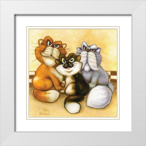Three Generations White Modern Wood Framed Art Print with Double Matting by Kourosh