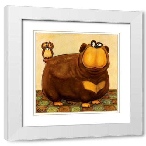 Heres Looking at You White Modern Wood Framed Art Print with Double Matting by Kourosh