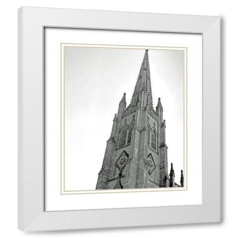 Trinity Church,Wall Street White Modern Wood Framed Art Print with Double Matting by Maier, Phil