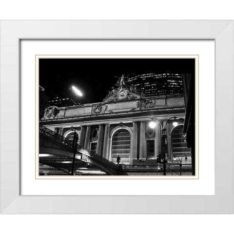Grand Central Station at Night White Modern Wood Framed Art Print with Double Matting by Maier, Phil