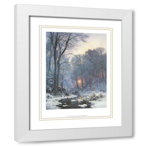 A Twilit Wooded River White Modern Wood Framed Art Print with Double Matting by Andersen-Lunby, Anderson