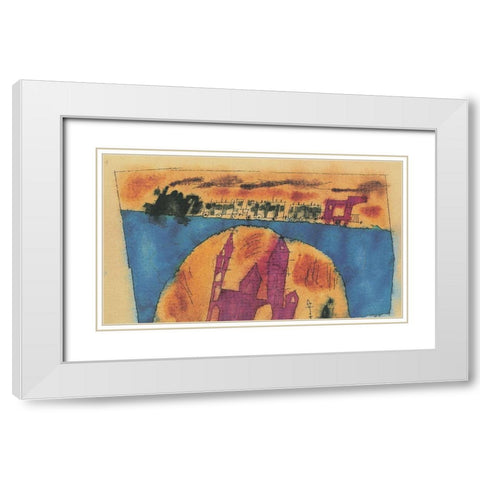 Choo-Choo White Modern Wood Framed Art Print with Double Matting by Unknown