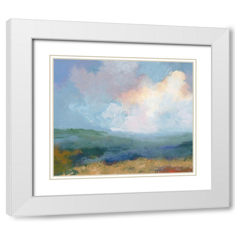 Summertime White Modern Wood Framed Art Print with Double Matting by Unknown