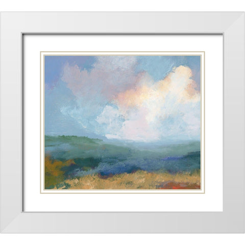 Summertime White Modern Wood Framed Art Print with Double Matting by Unknown